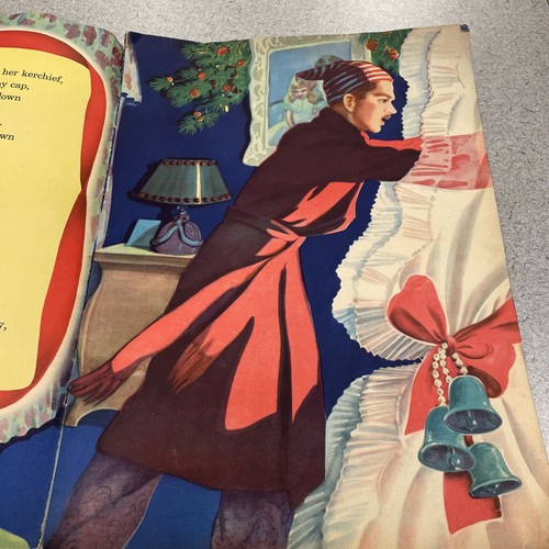 1943 The Night Before Christmas Thick Paperback Linen Whitman Book - Picture 2 of 5