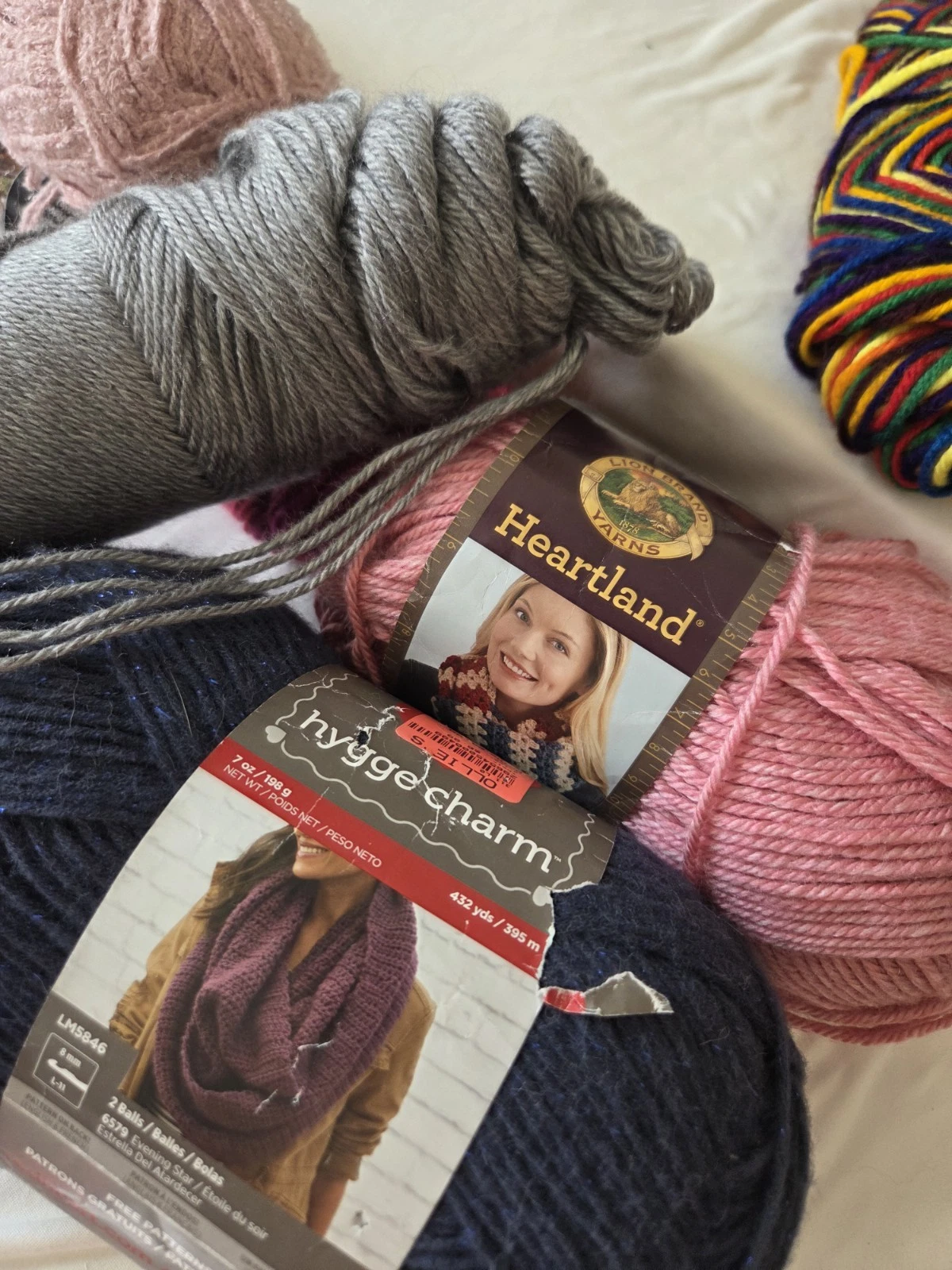 Huge 20+ Skein Yarn Destash Lot Mixed Brands Hobby Lobby Lion Brand Acrylic - product detail image 9