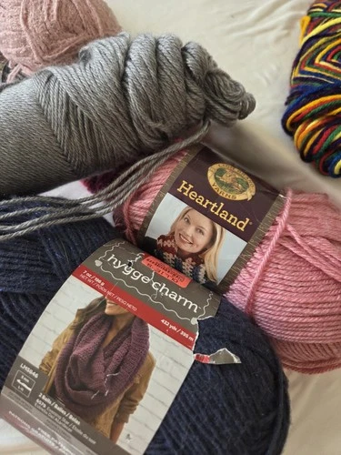 Huge 20+ Skein Yarn Destash Lot Mixed Brands Hobby Lobby Lion Brand Acrylic image 9