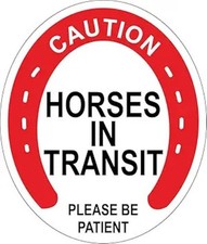 Sticker - Safety - Warning - Caution Horses Sticker Printed Decal Cut Graphics f