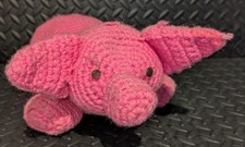 Handmade Large Crocheted Pink Pig Cute, Animal, Farm, Lovey