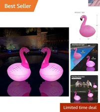 Solar-Powered Flamingo Lights for Pool Decor - Waterproof & Easy to Inflate