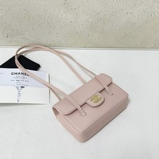 Chanel 26 New Release Preppy Coco Light Pink Pebbled Leather Shoulder Bag
