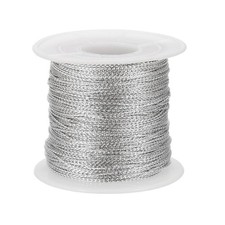 1 mm x 109 Yards Metallic Tinsel Cord Rope Silver Cord Wrapping Ribbon