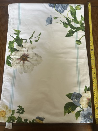 Williams Sonoma Floral Botanical Table Runner 18x109 Blue Pink Cottagecore