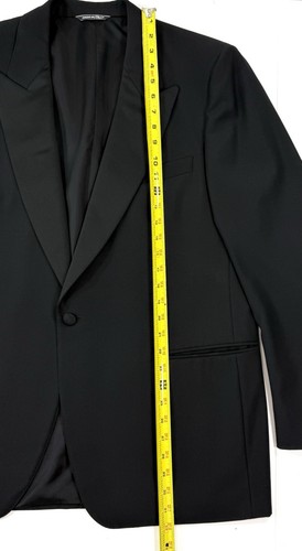 Canali Tuxedo Suit Jacket Mens Sz 54 IT 44R US Black Pure New Wool Made In Italy - Picture 13 of 14