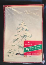 Vintage Hallmark (25) Christmas Cards Tree & Rabbits