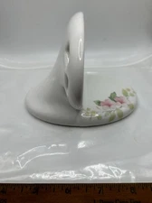 ANTIQUE SOAP DISH TOOTH BRUSH HOLDER WALL MOUNT WITH FLOWERS HAND PAINTED