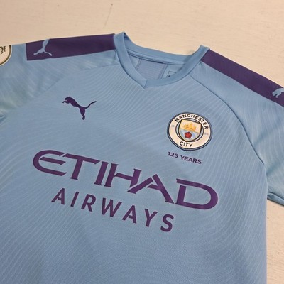 PUMA Men's Manchester City FC Home Authentic Jersey 125 Years Blue