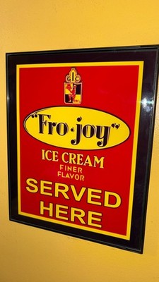 Fro-Joy Ice Cream Soda Fountain Dairy Farm Kitchen Diner Advertising Retro Sign