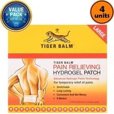 Tiger Balm Pain Relieving Hydrogel Large Patch 4ct | 5 Pack | $6.58 per unit