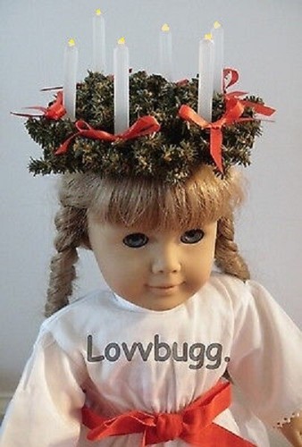 Repro Completo 2025 Kirsten Svedese Santa Lucia Adatto Vestiti Bambola Ragazza Americana 18" - Foto 5 di 14