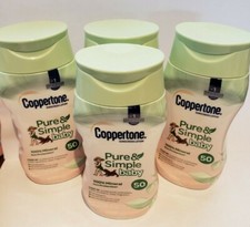 Coppertone Pure  Simple Baby Mineral Sunscreen Lotion SPF 50, 6oz Lot Of 4