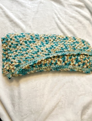 Multicolor Crochet Blanket Blue Decor Blanket For Baby/ Nursery Decor Blanket - Picture 7 of 13