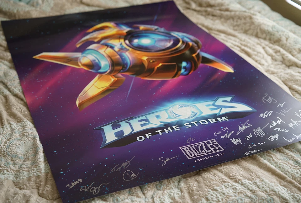 Póster oficial firmado por Heroes of the Storm de la Blizzcon 2017 Foto 2 de 3