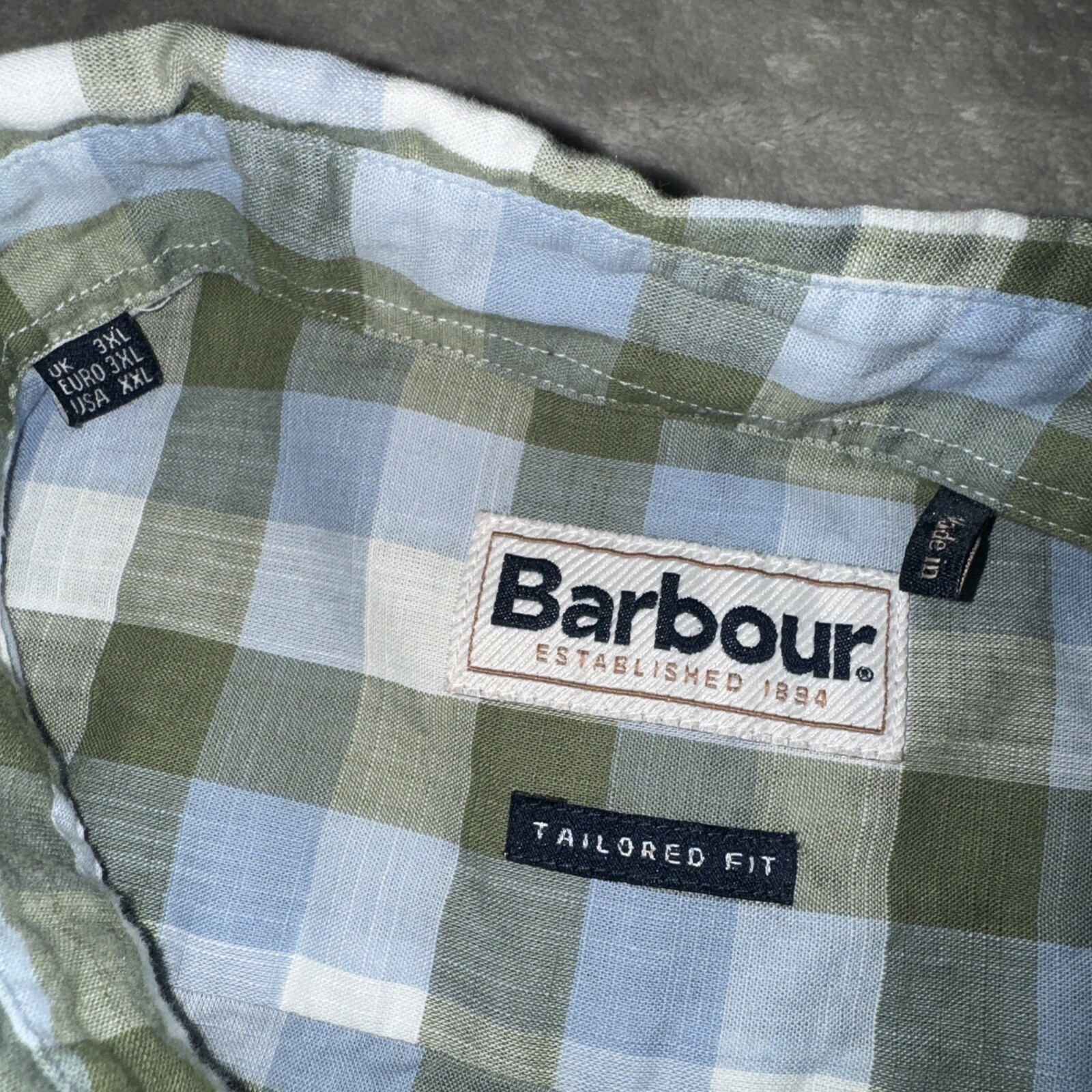 Barbour Shirt Mens 3XL XXXL Regular Fit Check Long Sleeve