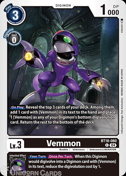 BT18-060 Vemmon : Common Digimon Card : BT18-19: Special Booster Ver.2.0