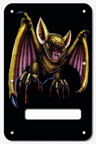 Stratocaster Tremolo Cover Custom Fender Graphical Guitar Back Plate Creepy Bat