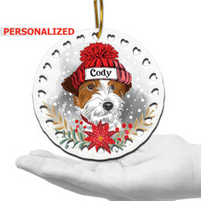 PERSONALIZED-Russell Terrier Ornament-Dog lover gift-UV Print Christmas Ornament