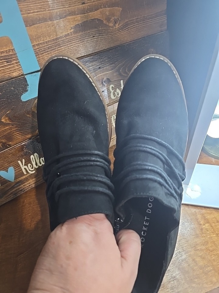 Rocket Dog Women's Black Suede Ankle Bootie Size 8 EU 38.5 eBay