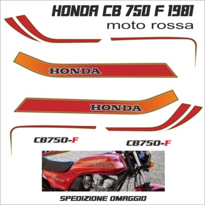 AUFKLEBER für Honda CB 750 F 1981 rot-weiß