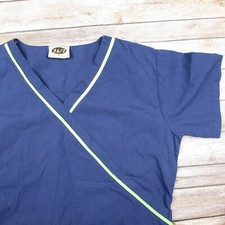 24/7 Large Scrub Top Navy Blue with Green Trim