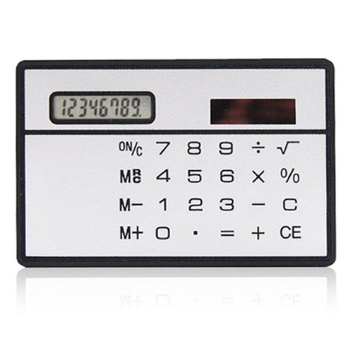 1Pc Mini Calculator Ultra-thin Card Portable Solar Pocket Office School Supplies - Picture 7 of 7