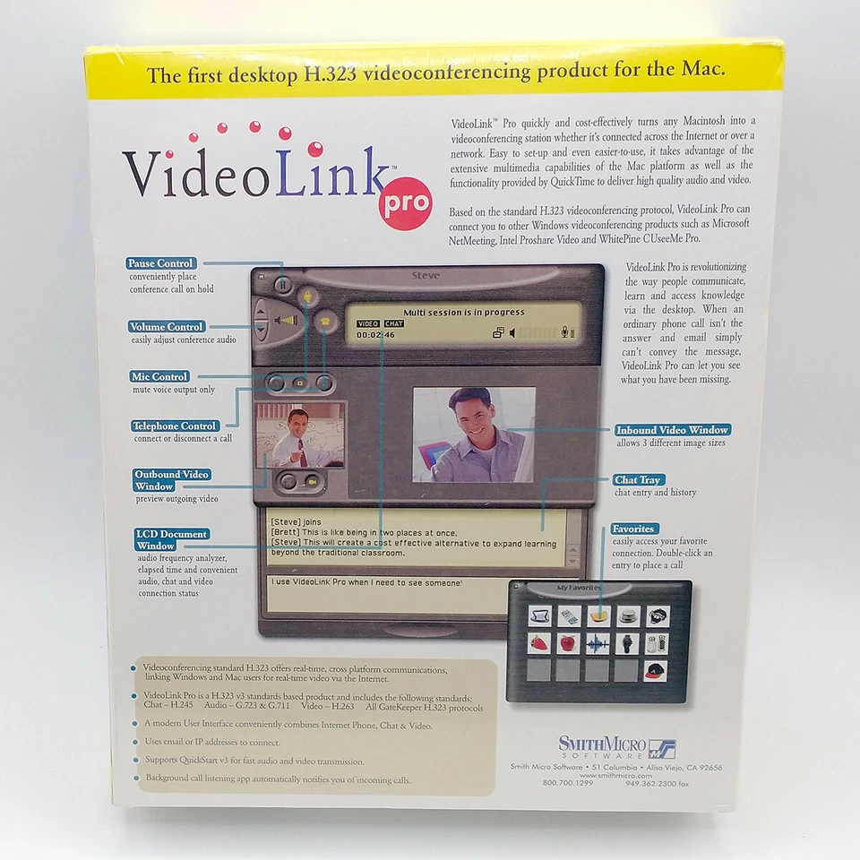 VideoLink Pro 1.0 for Mac / Vintage / 2000 Smith Micro Software / New Seled - Image 3 of 4