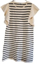 Zara Sz S Knit Tshirt  Dress With Flare Sleeves Striped 
