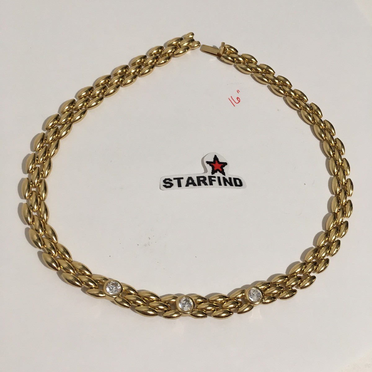 アクセサリー ChristianDior vintage goldchainnecklace Christian Dior VINTAGE Zirconia Rhinestone Gold Tone Chain