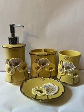Popular Bath 4 Piece Set, Soap Dish, Tooth Brush Holder, Lotion Pump  Tumbler