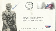 George Blanda Signed Envelope PSA/DNA COA Football Hall of Fame Bust Picture HOF