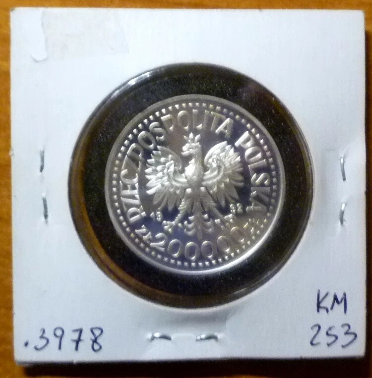 1992 POLAND - 200000 ZLOTYCH - WLADYSLAW III - SMALL PORTRAIT - PROOF SILVER  - Image 4 of 4