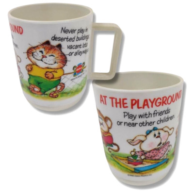 Cute Vintage 1985 DEKA Plastic Mug  ''At The Playground'' New Jersey USA