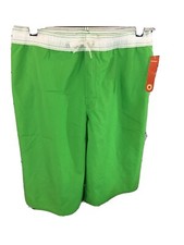 Old Navy Green White Swim Trunks UPF 50 Boys Size XL 14-16