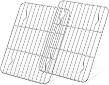 Cooling Rack Set of 2, Mini Stainless Steel Wire Grill Rack for Baking Roasting 