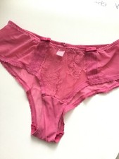 VICTORIA S SECRET Lingerie Pink Lace Underwear VINTAGE Costume Panty L Large
