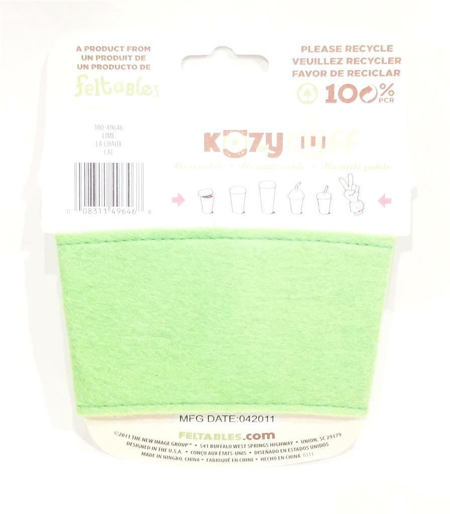 New Kozy Cuff Felt Green Coffee / Beverage Travel Cup Sleeve Koozie Great Gift