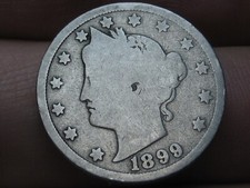 1899 Liberty Head V Nickel 5 Cent Piece- Good/VG Details, Full Date
