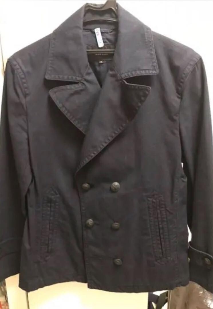 BURBERRY BLACK LABEL Short Trench Coat Jacket Navy Pockets Men Size M Used