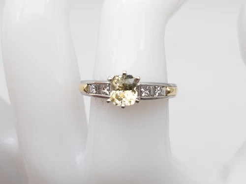 $6000 Certified NO HEAT 2ct Yellow Sapphire Diamond 18k Gold Platinum Ring 8g