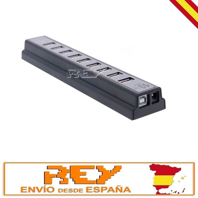 HUB 10 Puertos USB Adaptador Multiconector NEGRO Entrega 48/72h v19 HUB 10 Puertos USB Adaptador Multiconector NEGRO Entrega 48/72h v19