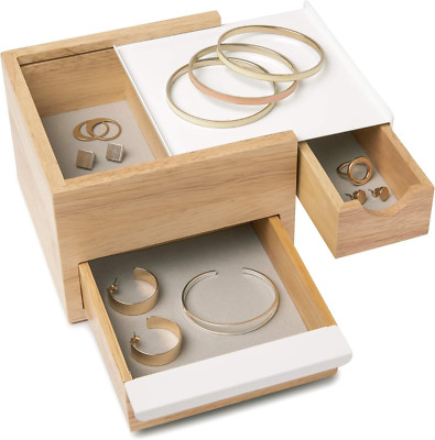 Stylish Mini Jewelry Box with Hidden Drawers for Organized Keepsake Storage