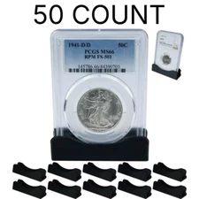 (50) Coin Slab Holder Display Stand PCGS NGC Case Storage Box Plastic ICG