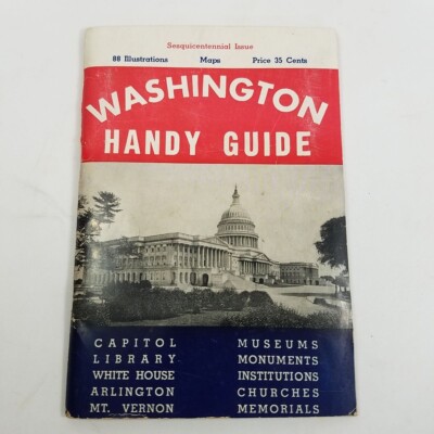 1950 Washington DC Handy Guide Tourist Book with Foldout Map