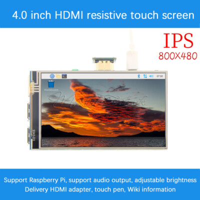4'' TFT LCD HDMI Touch Screen Display Panel Module 800*480 for Raspberry Pi 3 4
