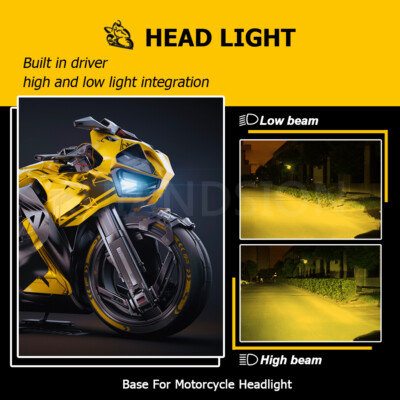 Ampoule LED BA21D 6V Jaune Pour Phare De Moto - 17 LED 5730, 700LM - Non Polarisée