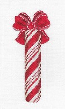 Red  White Candy Stick handpainted handpainted Needlepoint Canvas Kelly Clark