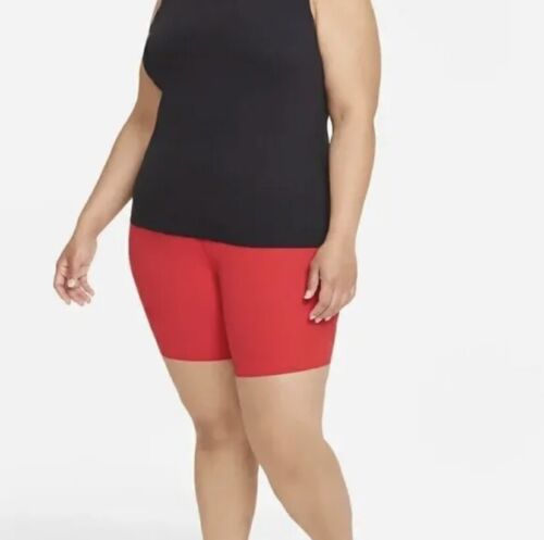 Pantaloncini alti Nike Yoga Luxe rossi 7" DC5417-687 taglie forti 2X - Foto 3 di 13