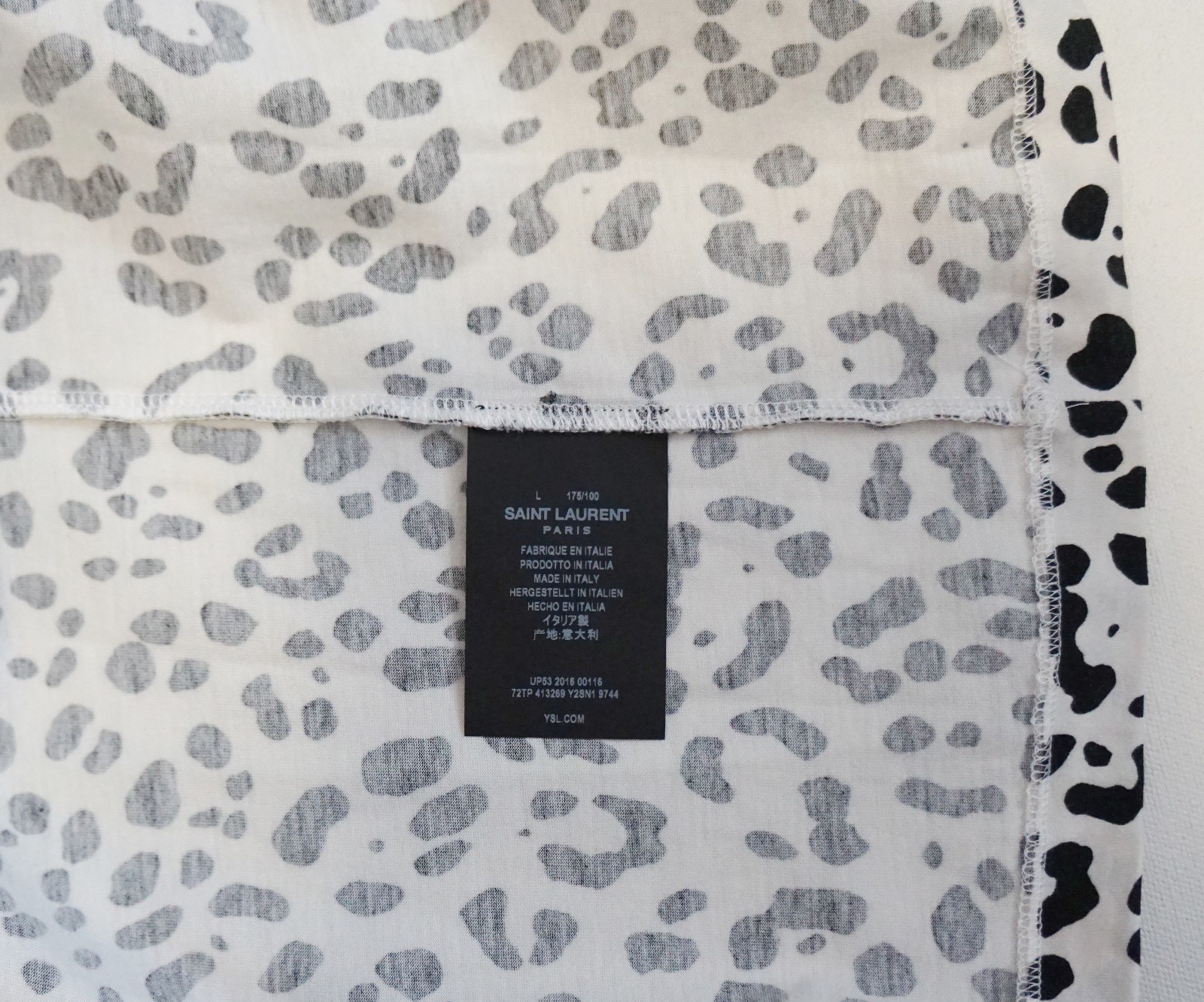 $590 ?️ T Shirt Top SAINT LAURENT Parigi Animale Stampa LEOPARDO 100% Cotone L